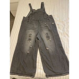 Easel Washed Black Denim Overalls Size Medium